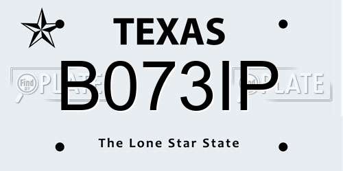 B073IP Texas License Plate