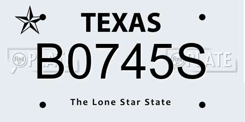 B0745S Texas License Plate