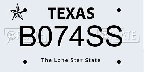 B074SS Texas License Plate