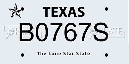 B0767S Texas License Plate