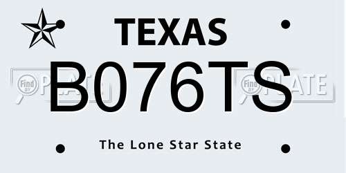 B076TS Texas License Plate