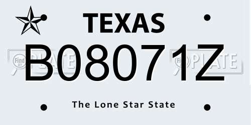 B08071Z Texas License Plate