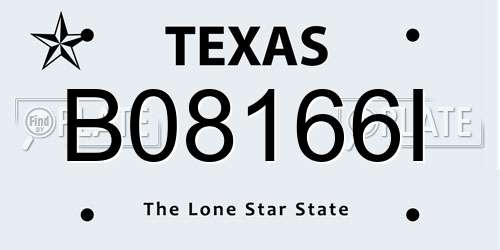B08166I Texas License Plate