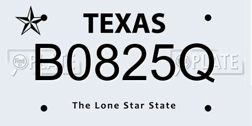 B0825Q Texas License Plate