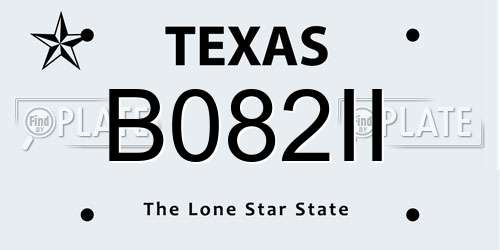 B082II Texas License Plate