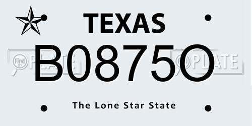 B0875O Texas License Plate