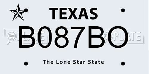 B087BO Texas License Plate