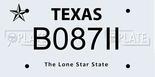 B087II Texas License Plate