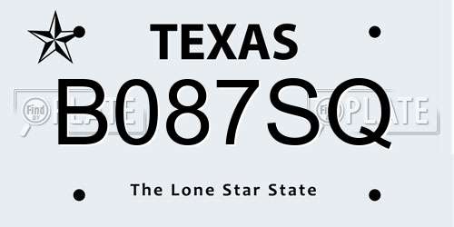 B087SQ Texas License Plate