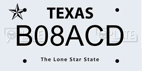B08ACD Texas License Plate