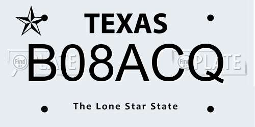 B08ACQ Texas License Plate