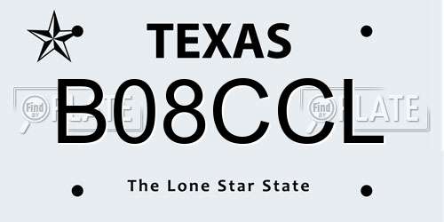 B08CCL Texas License Plate