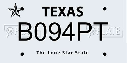 B094PT Texas License Plate