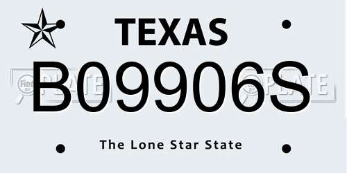 B09906S Texas License Plate