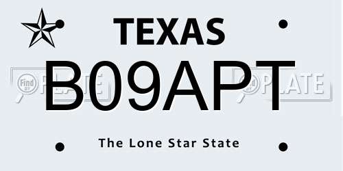 B09APT Texas License Plate