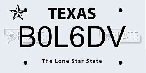 B0L6DV Texas License Plate