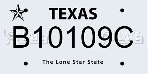 B10109C Texas License Plate