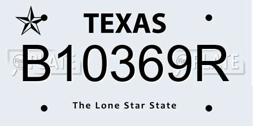 B10369R Texas License Plate