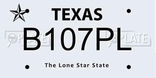 B107PL Texas License Plate