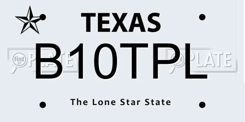 B10TPL Texas License Plate