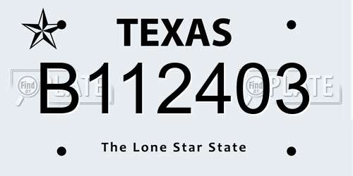 B112403 Texas License Plate