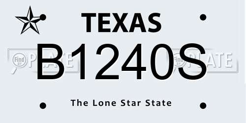 B1240S Texas License Plate