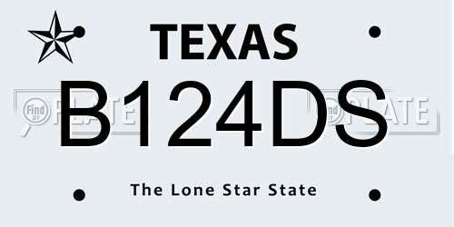 B124DS Texas License Plate