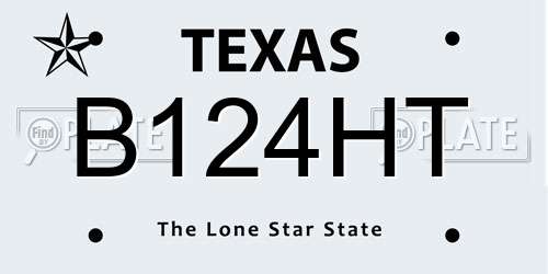 B124HT Texas License Plate