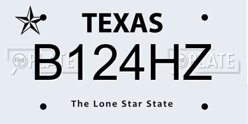 B124HZ Texas License Plate
