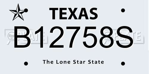 B12758S Texas License Plate