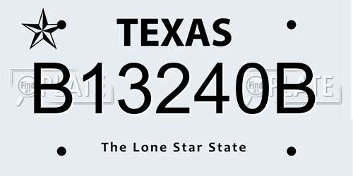 B13240B Texas License Plate