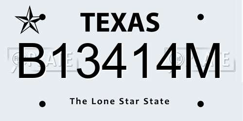 B13414M Texas License Plate