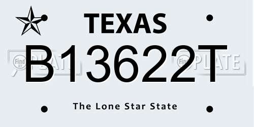 B13622T Texas License Plate