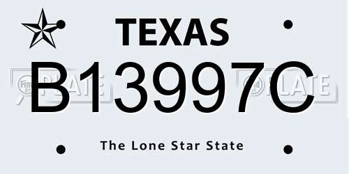 B13997C Texas License Plate