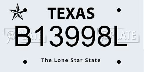 B13998L Texas License Plate