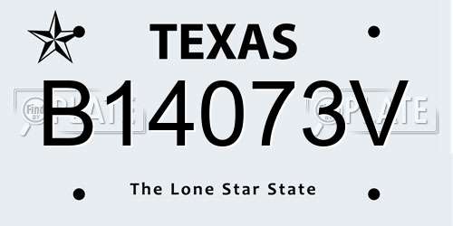 B14073V Texas License Plate