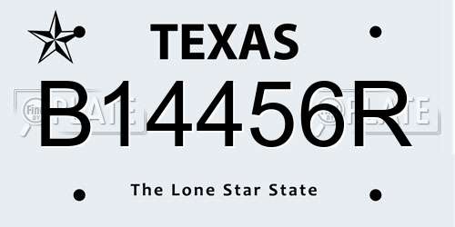 B14456R Texas License Plate