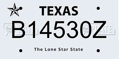 B14530Z Texas License Plate