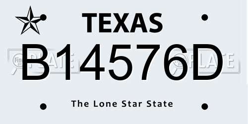 B14576D Texas License Plate