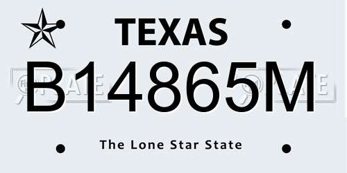 B14865M Texas License Plate