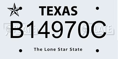 B14970C Texas License Plate