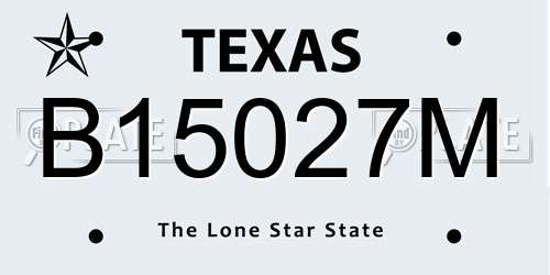 B15027M Texas License Plate