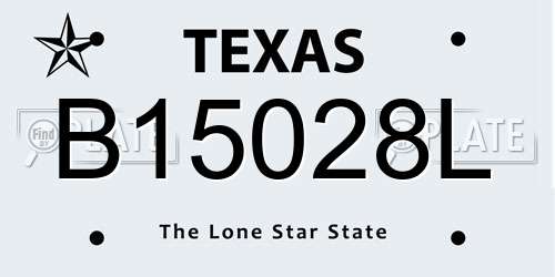 B15028L Texas License Plate