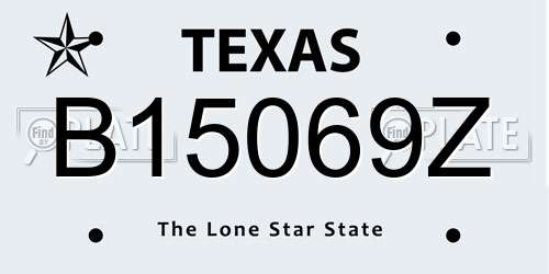 B15069Z Texas License Plate