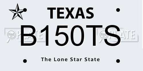 B150TS Texas License Plate