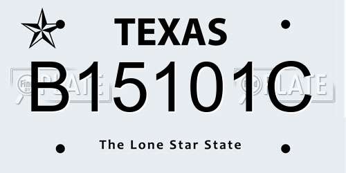 B15101C Texas License Plate