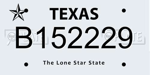 B152229 Texas License Plate