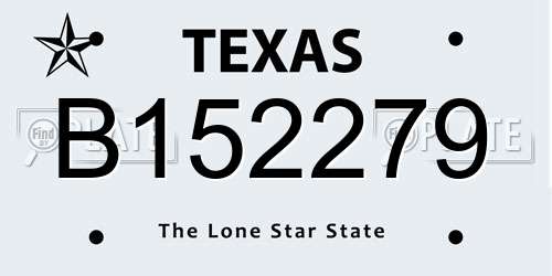B152279 Texas License Plate