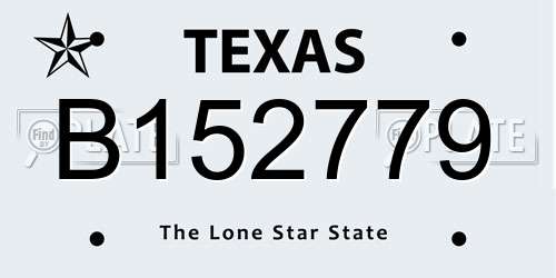 B152779 Texas License Plate