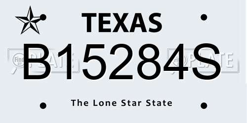 B15284S Texas License Plate